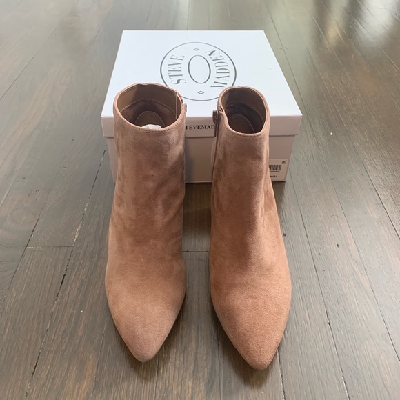 New cognac suede bootie with 3.25 inch heel. - Picture 3 of 5